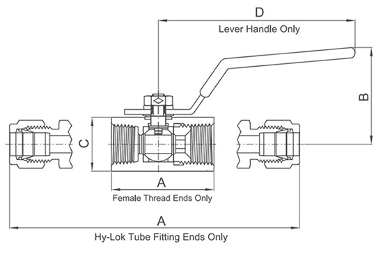 Lok Type Hex ball Valve