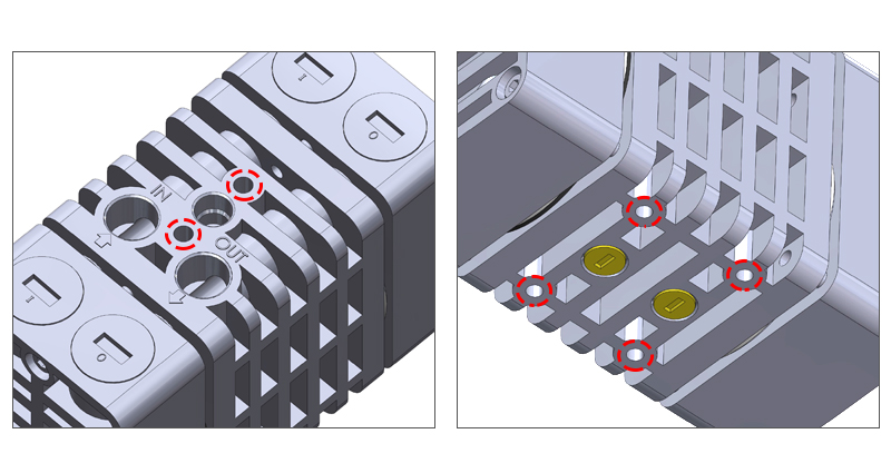HIFLUX 小型气动隔膜泵 1/3 剖面图